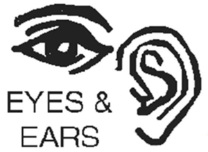 Eye and ear illustration with &quot;Eyes &amp; Ears&quot; text.